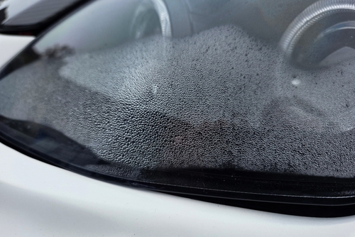 Fogged or frosted car windshield